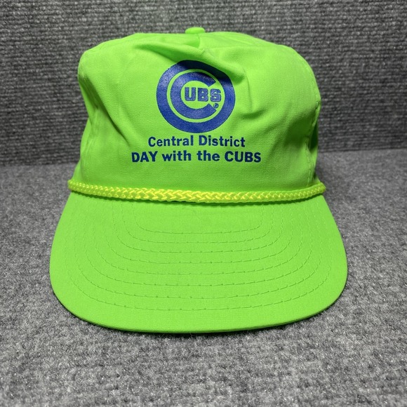 Vintage Chicago Cubs Hat Cap Snap Back MLB Baseball Central District Mens 90s - Picture 1 of 9